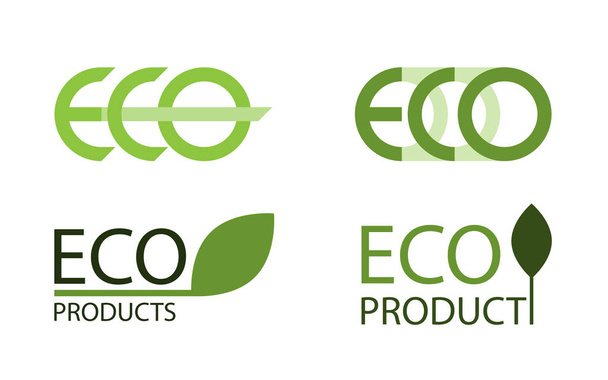 Logo set of eco labels - Wektor, obraz