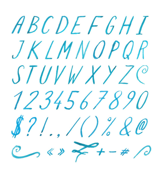 Ручной шрифт со знаками препинания
 - Вектор,изображение
