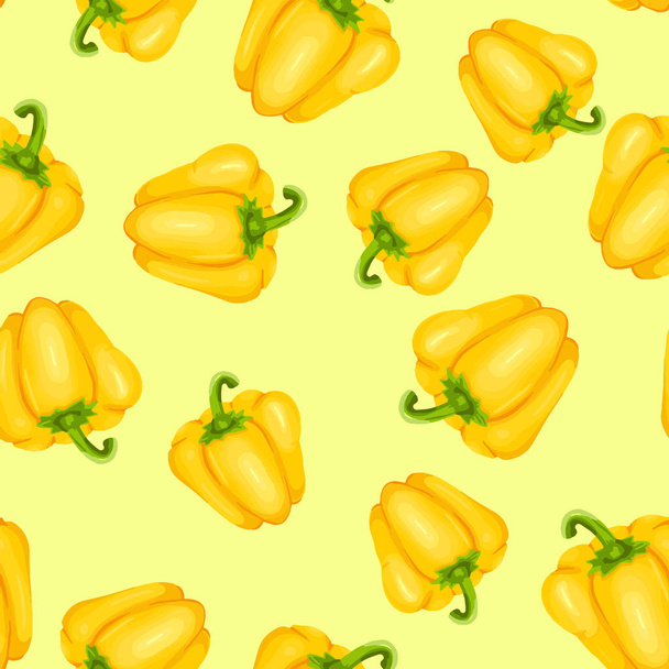 Vector illustration of  abstract colorful seamless background made of yellow peppers - Vector, Image