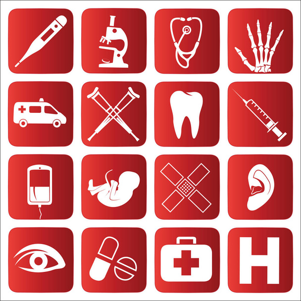 Medical icons set - Vector, afbeelding