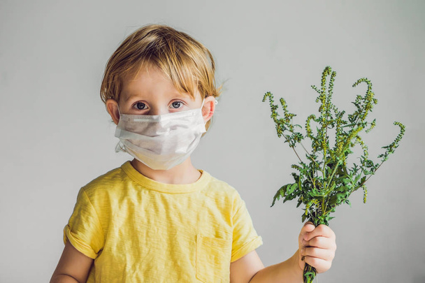 The boy is allergic to ragweed - Фото, изображение