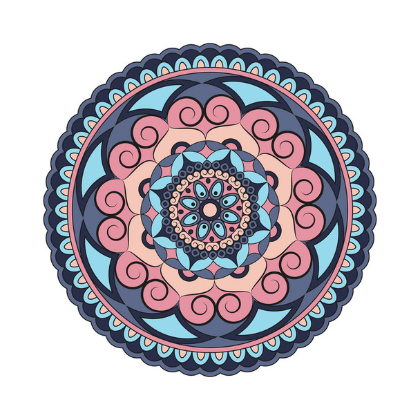 Flower Mandalas. Vintage decorative elements. Oriental pattern,  - Vektör, Görsel