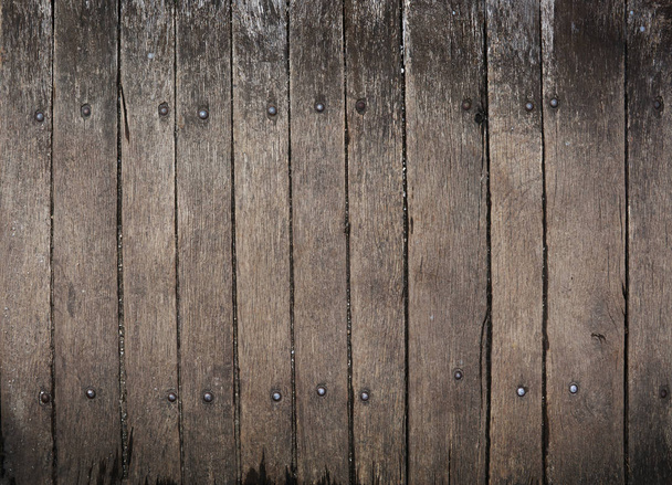 Old aged brown wooden planks background texture - Photo, Image