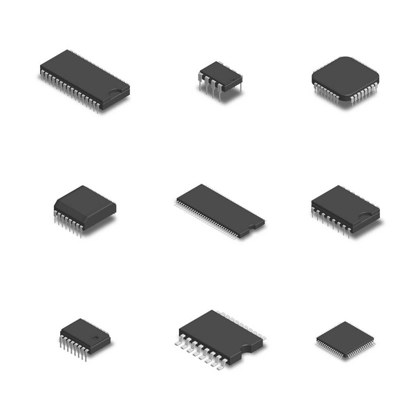 Set di chip diversi in 3D, illustrazione vettoriale
. - Vettoriali, immagini