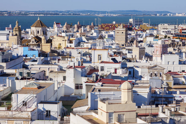 Luchtfoto panorama van Cadiz - Foto, afbeelding