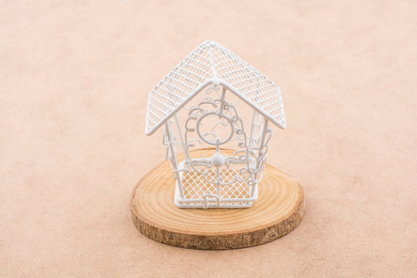 Little white bird house made of metal - Photo, Image