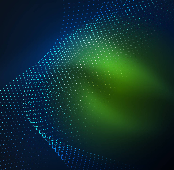 3D podświetlane fala świecące cząstek - Wektor, obraz