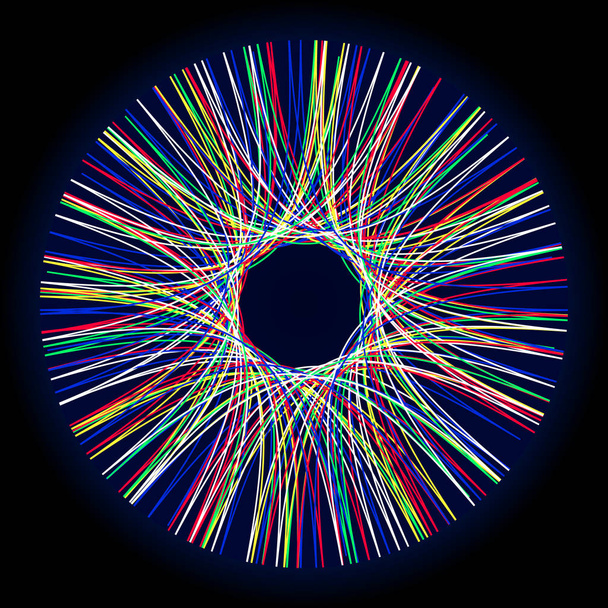 円、光で色とりどりのライン - ベクター画像