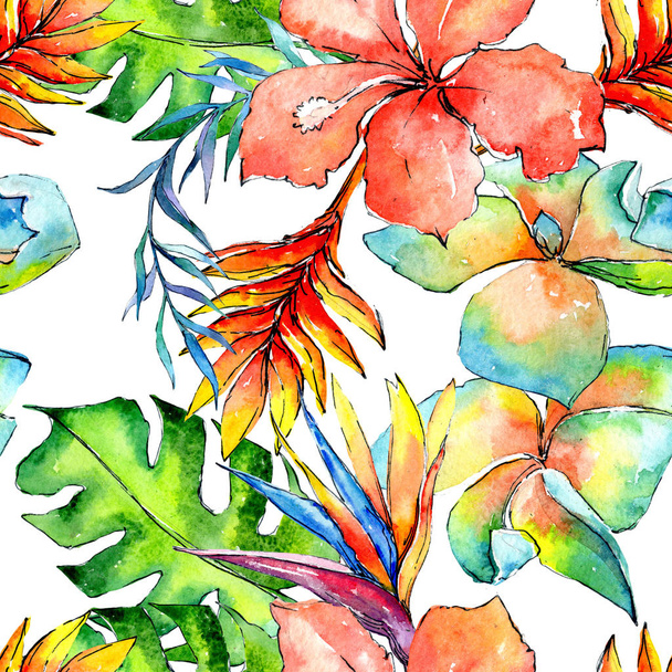 Tropicale Hawaii foglie di palma modello in stile acquerello
. - Foto, immagini