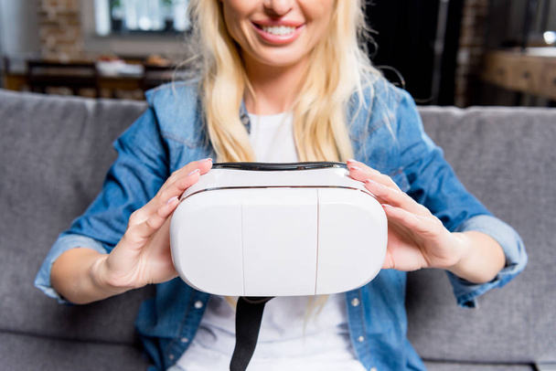 woman with vr headset - Photo, Image