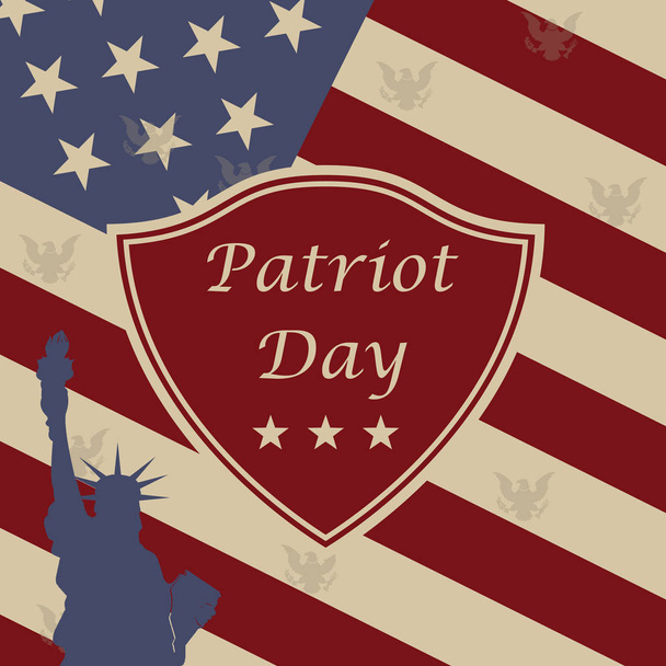 Non lo dimenticheremo mai. 9 / 11 Patriot Day sfondo, bandiera americana strisce sfondo. Giorno dei Patrioti 11 settembre 2001 Poster Template
 - Vettoriali, immagini