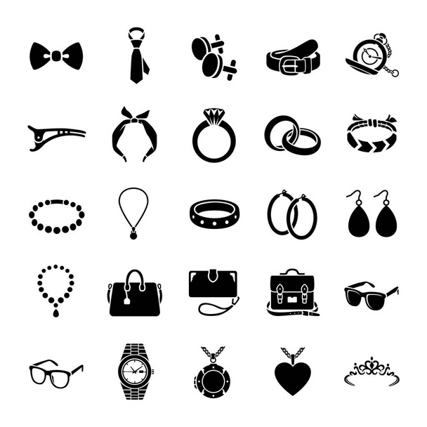 Accessories glyph vector icons - Vector, Image