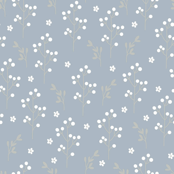 Vintage floral seamless pattern with white flowers. - Vektor, kép