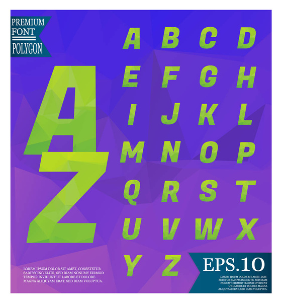 De lage poly lettertype op een achtergrond full Color pattern van geometrische sha - Vector, afbeelding