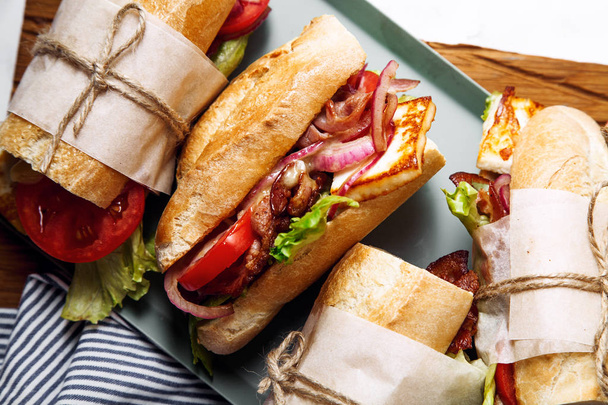Fresh baguette sandwich - Foto, Imagen