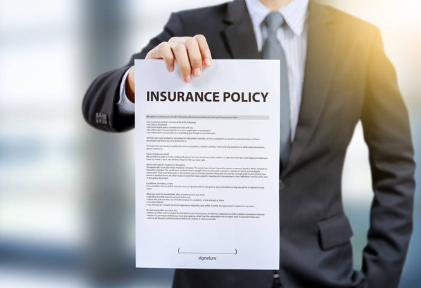 businessman show insurance policy - Photo, Image