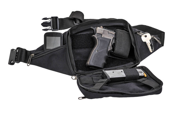 Město taktická taška pro skryté nošení zbraně s pistolí uvnitř atomo - Fotografie, Obrázek