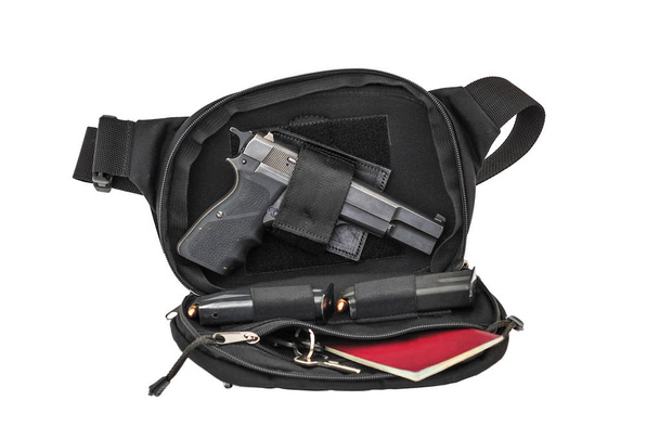 Város taktikai táska rejtett könyv fegyver, egy pisztoly insi - Fotó, kép