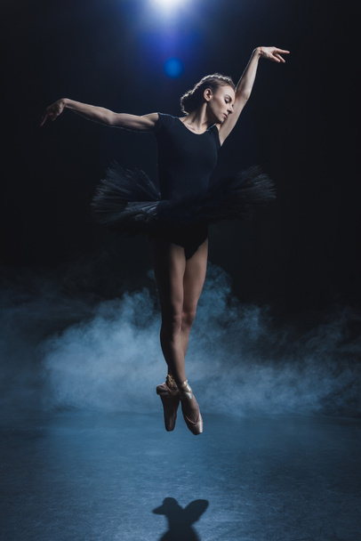 ballerina dancing in black tutu - Фото, зображення