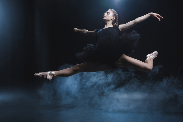 ballerina dancing in black tutu - Photo, Image