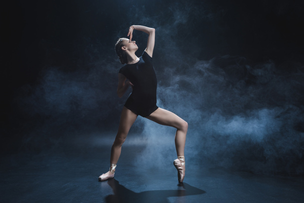 Ballerina dansen in pointe en leotard - Foto, afbeelding