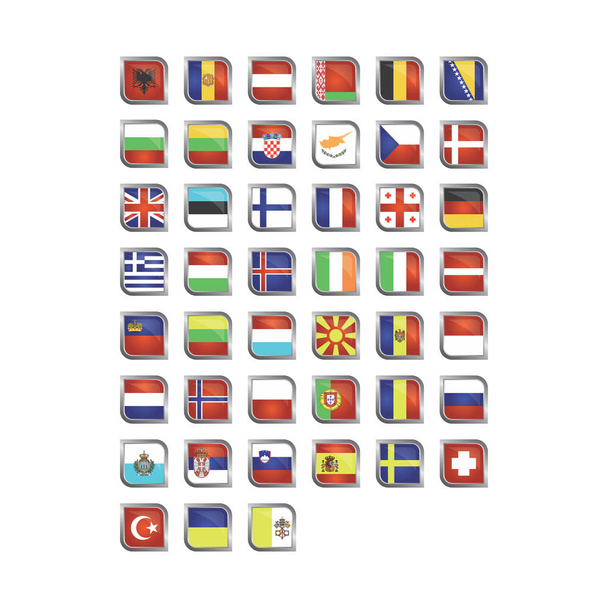 Bandeira do país da Europa moderna e sofisticada
 - Vetor, Imagem