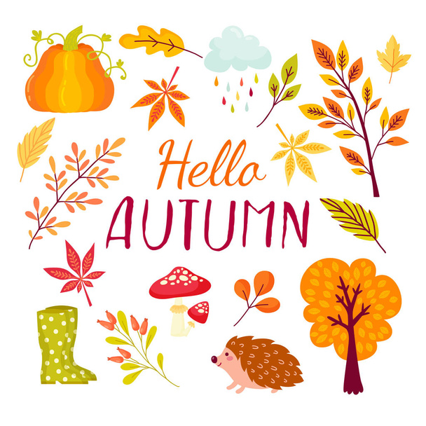 Autumn greeting card - Vetor, Imagem