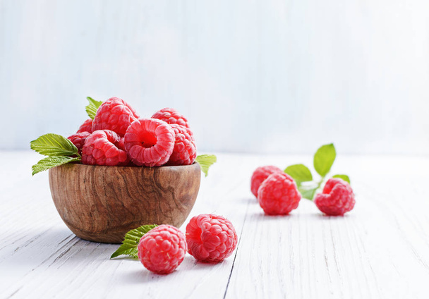 Fresh raspberries in   bowl  - Photo, Image