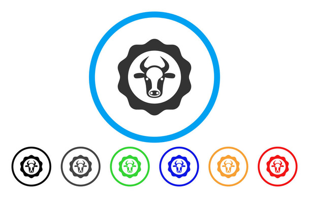 Beef Certificate Rounded Icon - Vector, Image