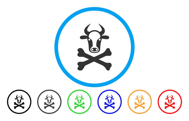 Cow Death Rounded Icon - Vector, imagen