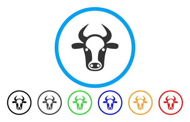 Cow Head Rounded Icon - Vector, Image