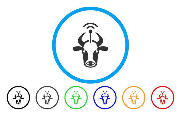 Cow Radio Transmitter Rounded Icon - Vector, Image