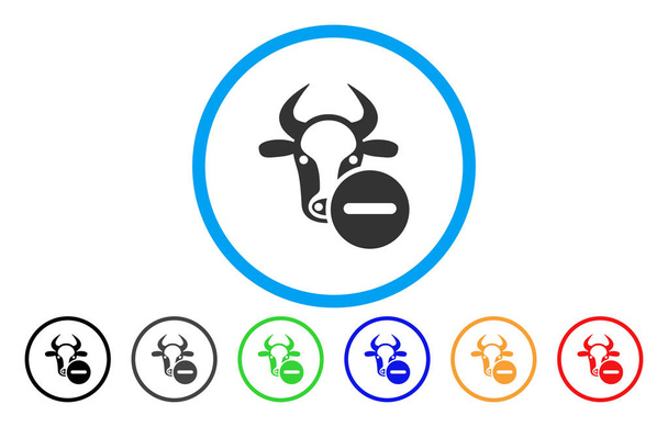 Cow Remove Rounded Icon - Вектор,изображение