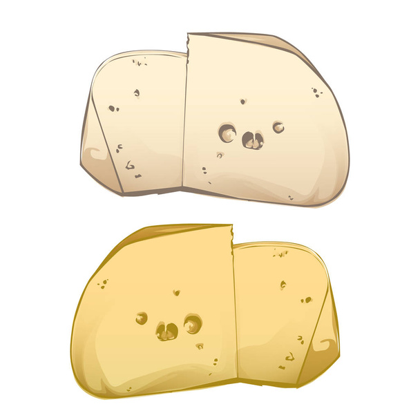 Ilustración de queso sobre un fondo blanco estilo de dibujos animados
 - Vector, imagen