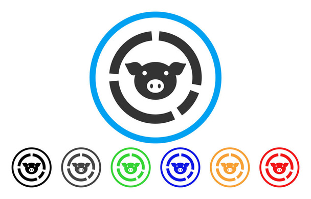 Pig Diagram Rounded Icon - Vector, Image