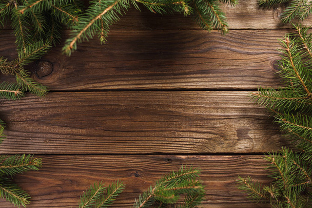 Wooden Christmas background - Zdjęcie, obraz