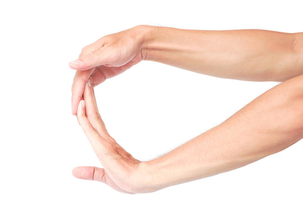 ασκήσεις stretching δάχτυλο ιόντων λευκό φόντο, υγειονομικής περίθαλψης co - Φωτογραφία, εικόνα