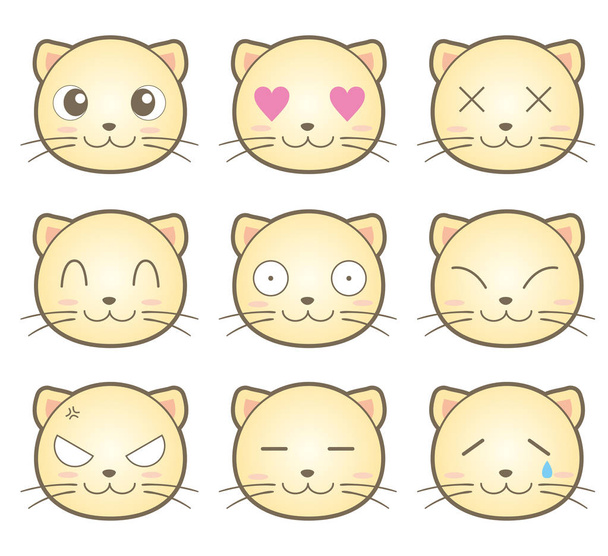 Emoticons van katten - Vector, afbeelding