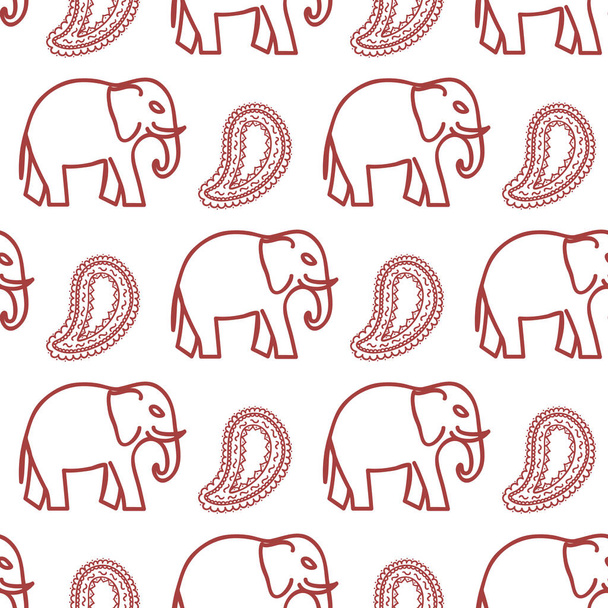 Ελέφαντας. Ανατολίτικο στολίδι για γιόγκα αφίσα - Διάνυσμα, εικόνα