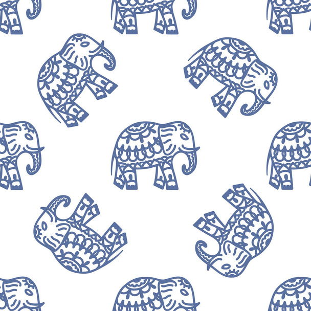 Elephant. Oriental ornament for yoga poster - Vetor, Imagem