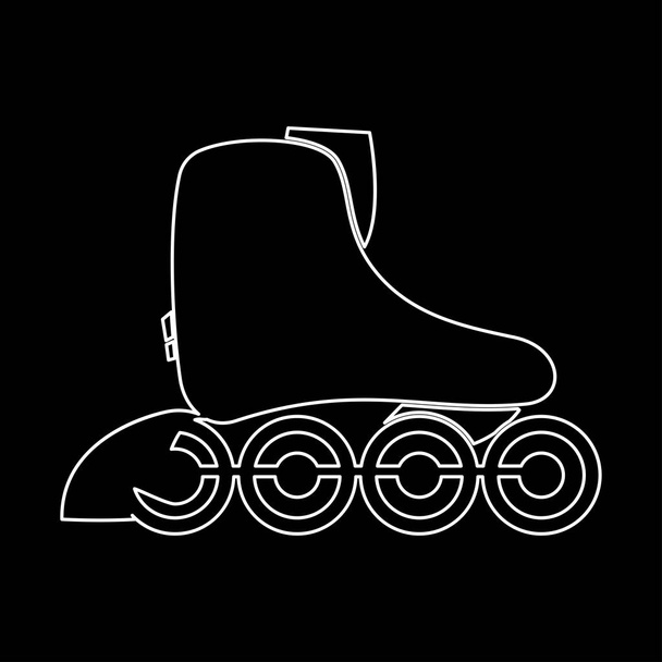 Roller skate white color icon . - Vector, Image