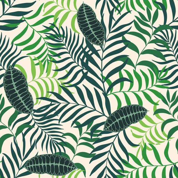 Fondo tropical con hojas de palma.  - Vector, Imagen