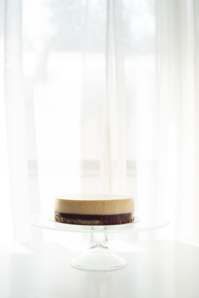 delicious cheesecake on stand - 写真・画像