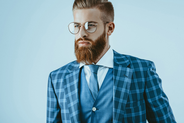 man in eyeglasses with stylish hairstyle - 写真・画像