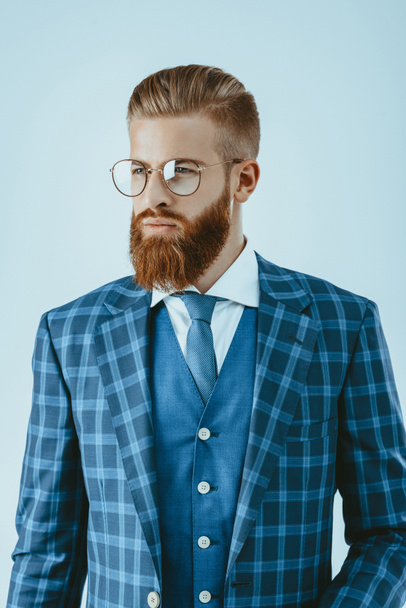 fashionable man in blue jacket - Фото, изображение