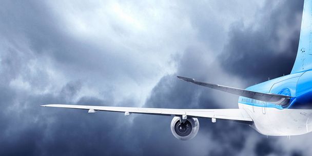 Airliner in sky. Mixed media - Valokuva, kuva