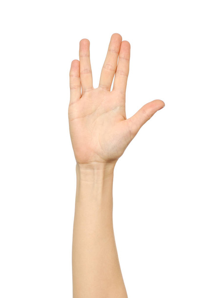 Vrouwelijke hand tonen Vulcan Salute - Foto, afbeelding