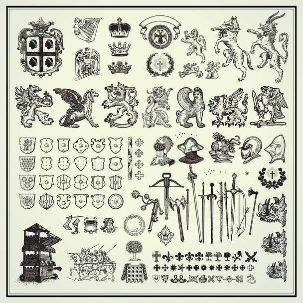 heraldické prvky - Vektor, obrázek