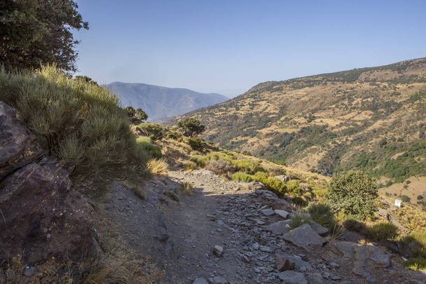Hiking trail along Poqueira Gorge, Granada, Spain - Photo, Image