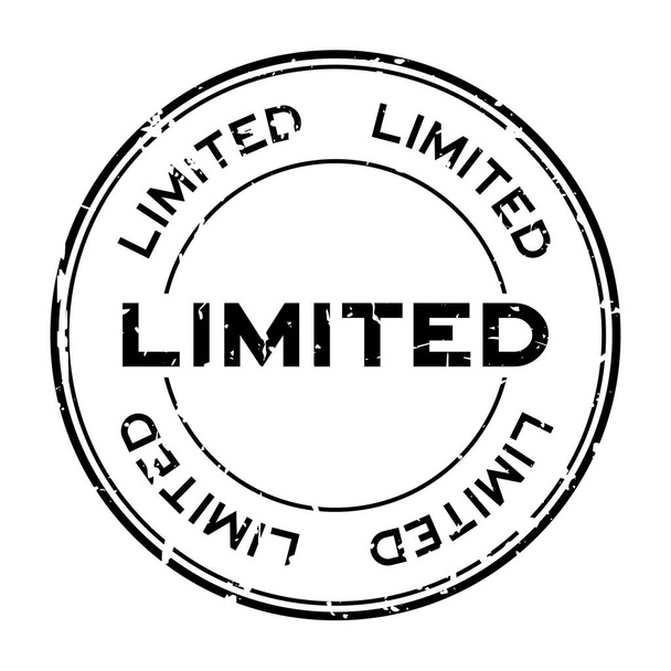 Grunge negro sello de goma redonda limitada sobre fondo blanco
 - Vector, Imagen